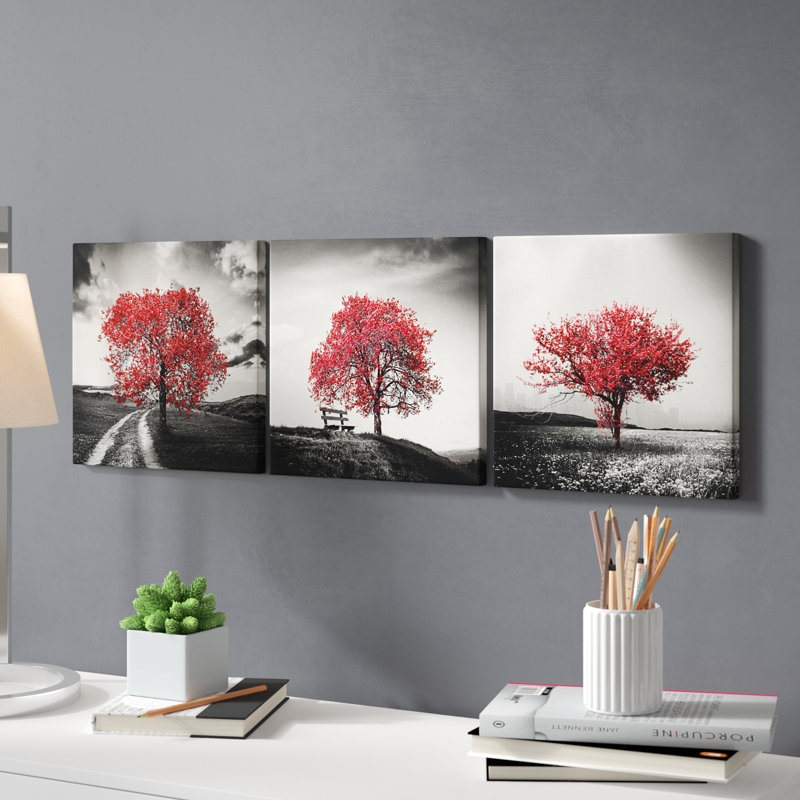 « vibrant tree series », impression sur toile rectangulaire, H 12 po x l 36 po