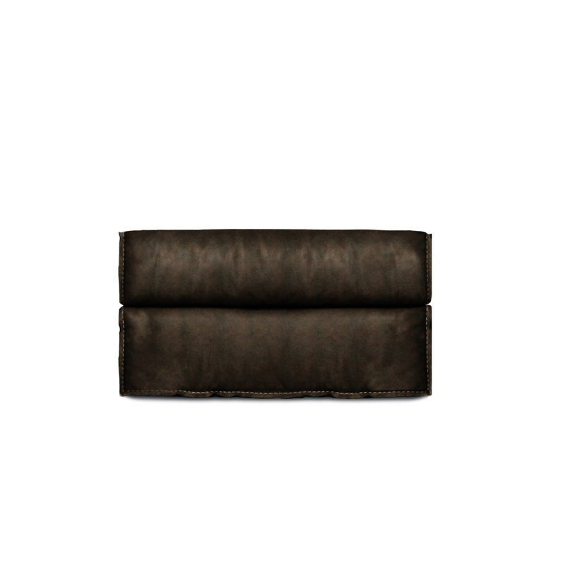Melrose Leather Ottoman, Nutmeg, Wagon Wheel (Legends)