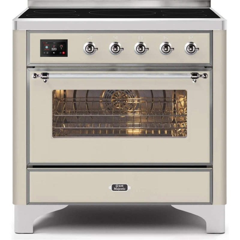 Majestic II Series 36" 3.5 cu. ft. Freestanding Electric Range, Antique White/Chrome