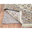Tapis oriental en mousseline de soie blanche de 5 pi x 8 pi 3 po, motif persan Nain avec motif de médaillon de fleurs, noué à la main, laine et soie, 300 KPSI