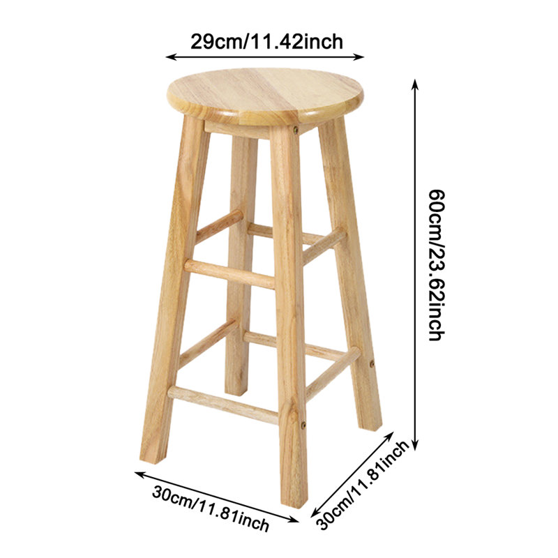 Counter Stool with Solid Wood Frame