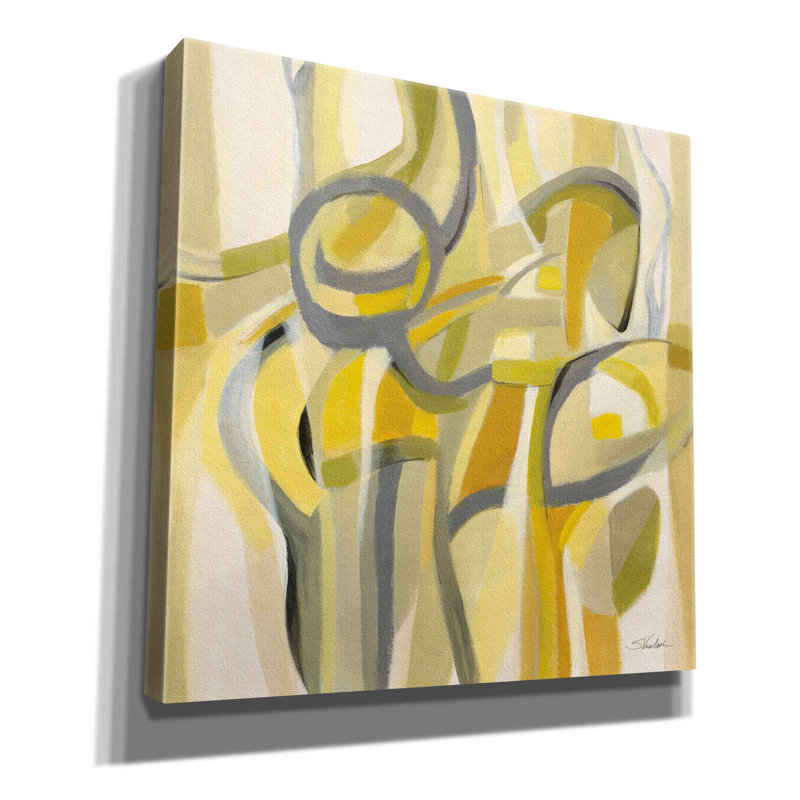 «Mid Mod Yellow» par Silvia Vassileva, art mural sur toile, H 12 po x l 12 po x P 0,75 po