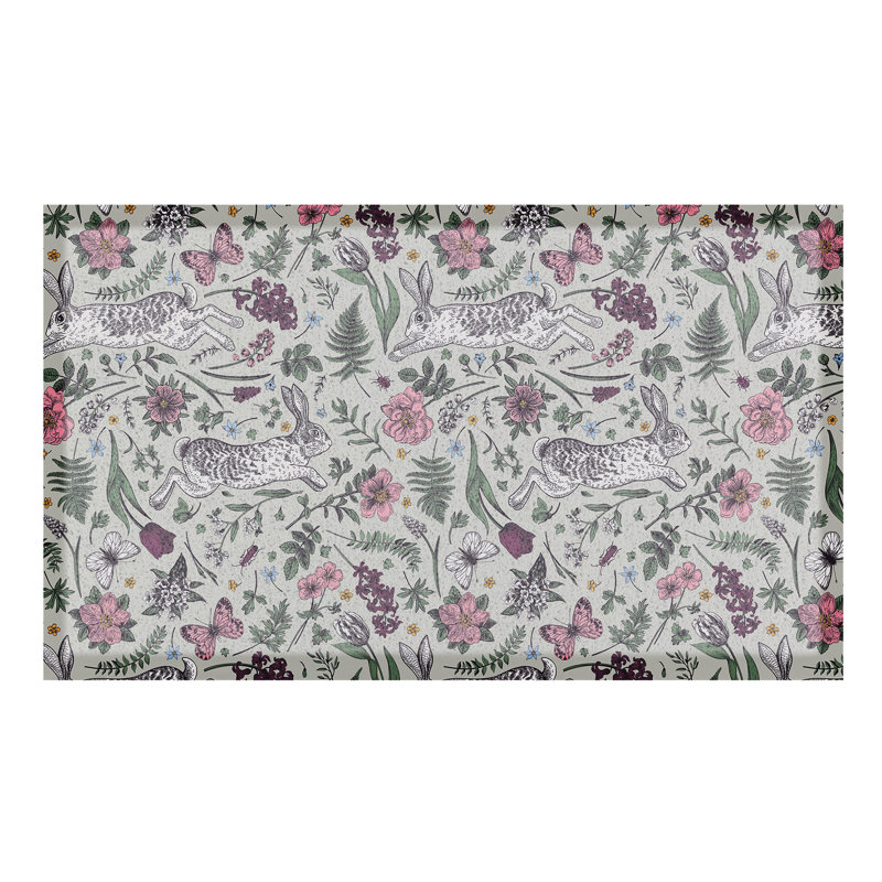 Non-Slip Floral Doormat