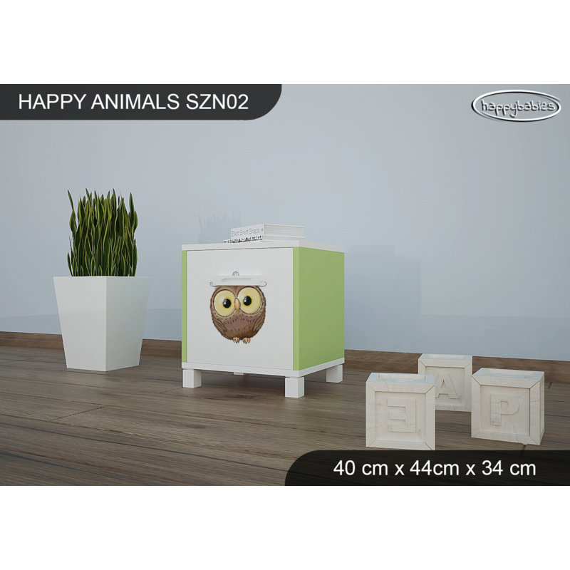 Nightstand, White/Green