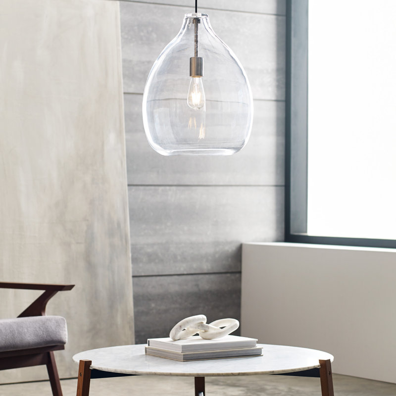 Quinton 1 - Light Pendant, Clear, Satin Nickel, Yes