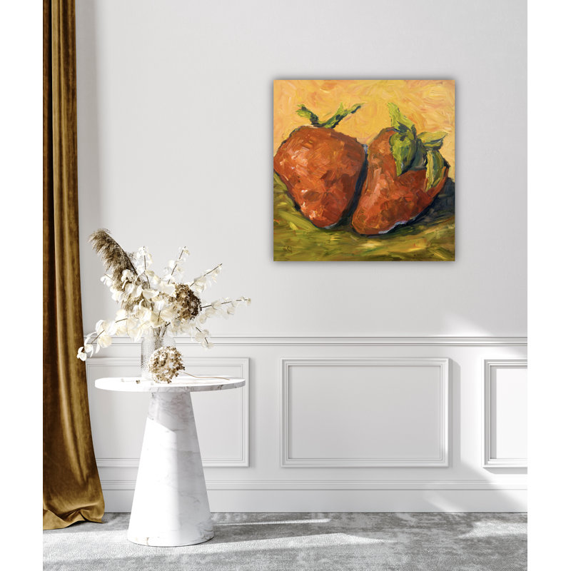 «Strawberries» encadré par John Beard, Cadre flottant brun, L 26 po x H 26 po