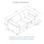Canapé 5 places rembourré bleu, accoudoirs carrés avec porte-gobelet et rangement, salon confortable en éponge à haute densité 2 + 3 en tissu, coussins démontables avec structure en bois massif
