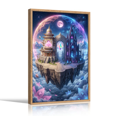 Fantasy Castle Canvas Wall Art Oil Painting Print Set Of 1