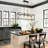 Jorinde 4-Light Modern Farmhouse Rectangle Black Metal  Chandelier with Seeded Glass Shade