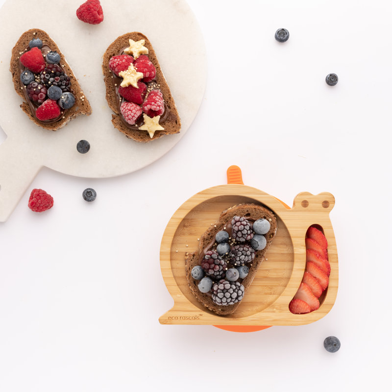 Bamboo Snail Plate Gift Set, Orange