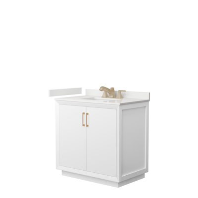 Strada 36'' Single Bathroom Vanity with Quartz Top