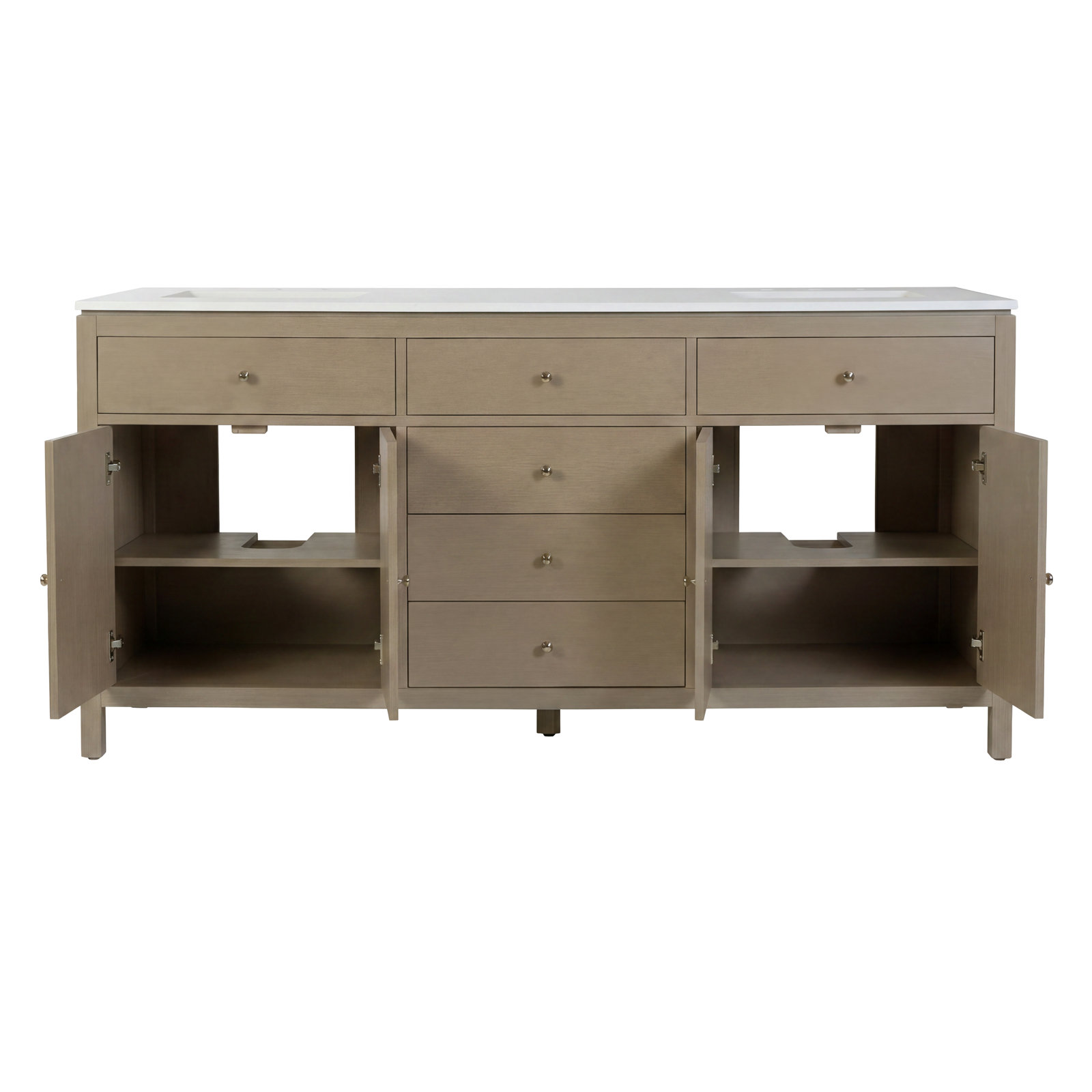 Celine 72" Acacia Double Bathroom Vanity, Antique Taupe