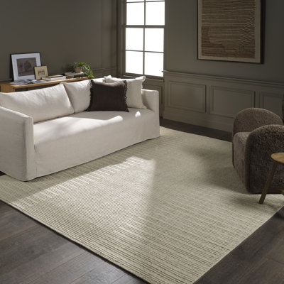 Tapis brun clair en laine tissée à la main Amity