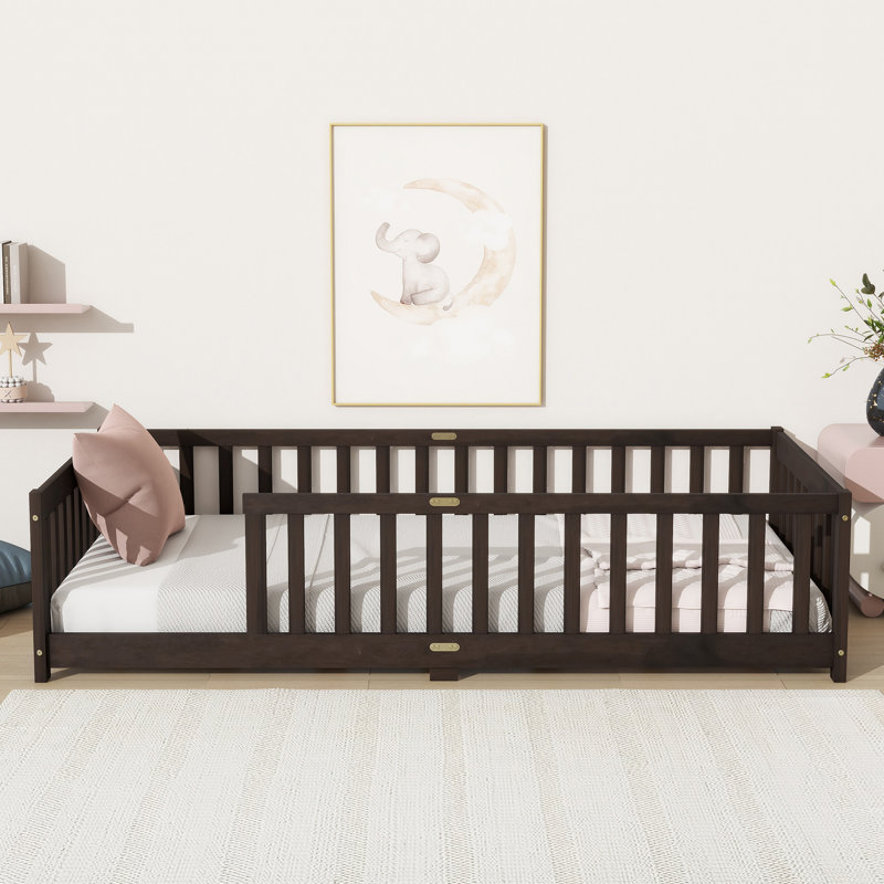 Floor Bed With Fence Without Door, Espresso