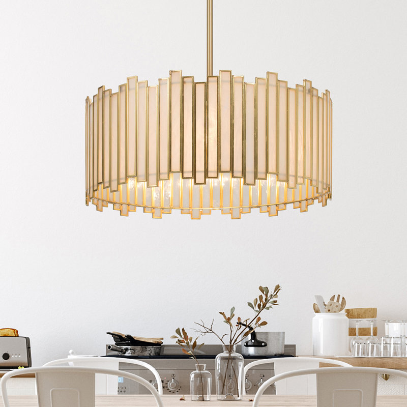 Atchison 4-Light Dimmable Drum Chandelier UL Certified
