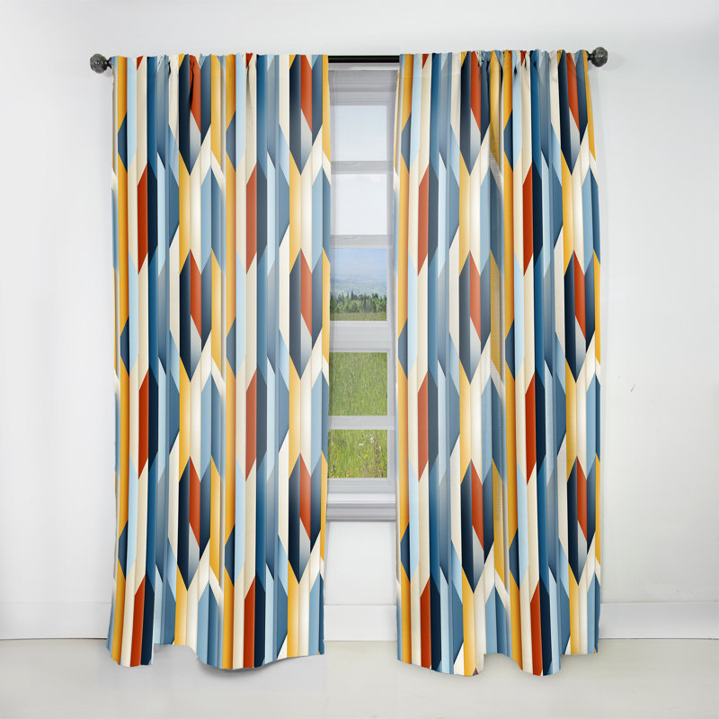 Motif à rayures multicolores - Rideau rayé - Rideau rayé obscurcissant - 1 panneau, L 52 po x L 90 po