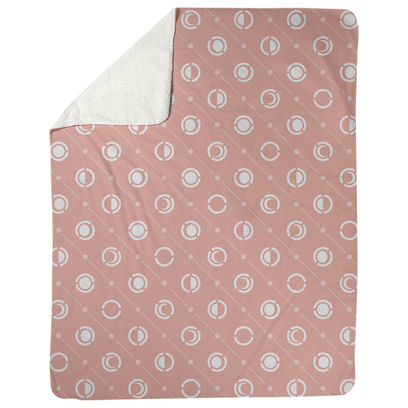 Couverture polaire moon phases, l 50 po x L 60 po, Rouge / Blanc