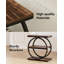 Table de bout étroite de 23,6 pouces à 3 niveaux avec rangement - Design industriel mince pour la vie moderne et les espaces de chambre à coucher-1524241818