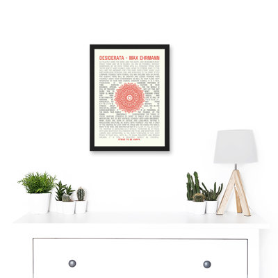 Desiderata Mandala Max Ehrmann Inspiration 1 Piece Single Picture Frame Wall Art
