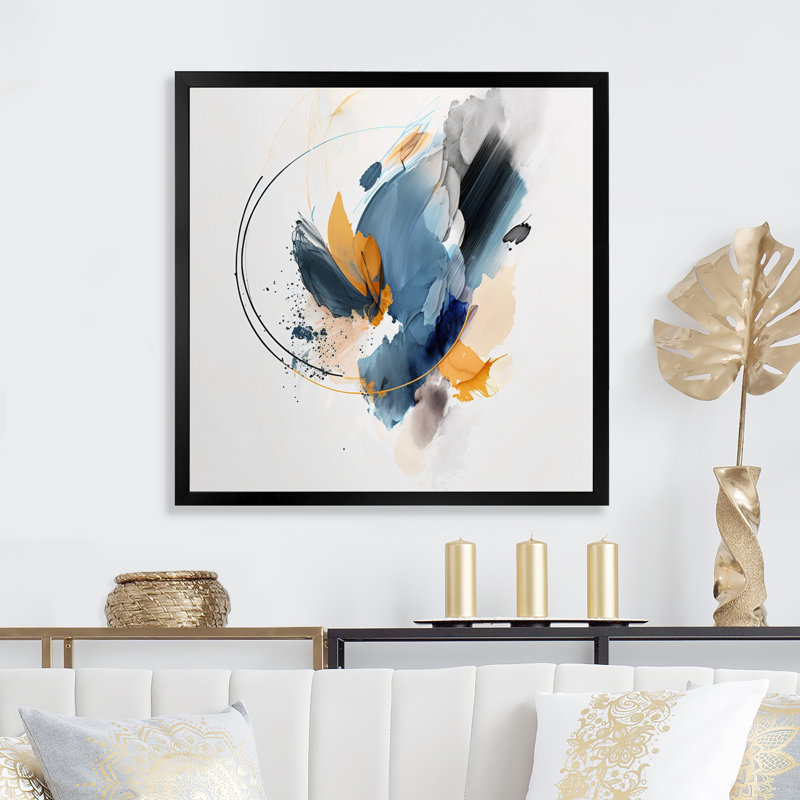 «Abstract Shapes Modern Artwork II», reproduction d'art sur toile abstraite, L 36 po x H 36 po, Cadre photo noir