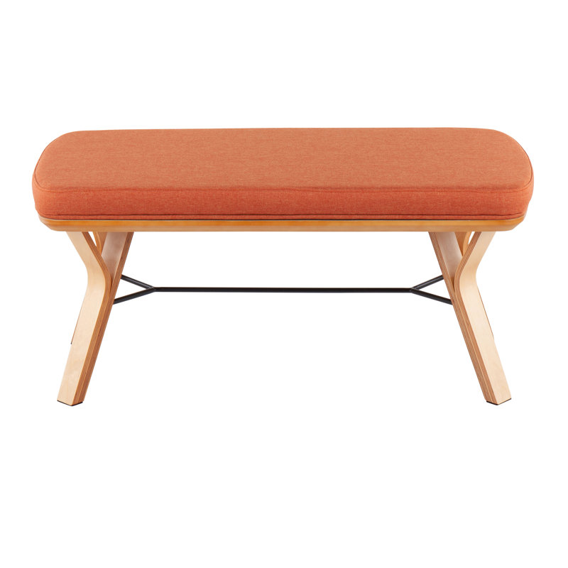 Banc rembourré Fayette, Orange / naturel, Natural