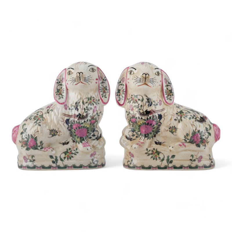 Porcelain Bunny Figurines Pair