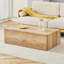 Elevate Your Living Space With This Modern MDF Coffee Table That Showcases Smooth Light Colour Teture Patterns It Is Characterized By Stylish Design**-738751557