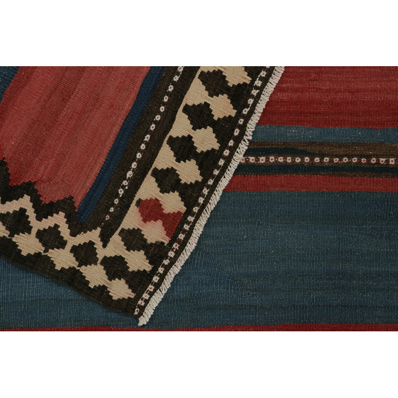 Wool Area Rug in Red/Blue