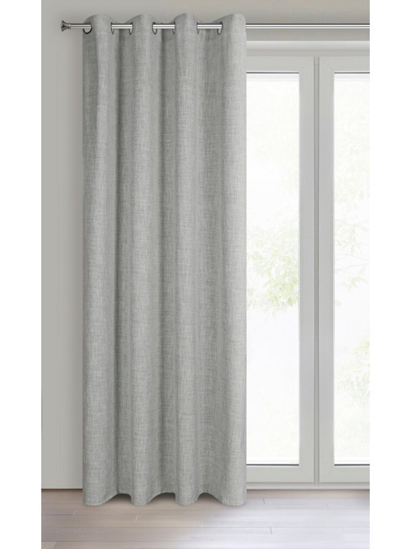 Roma Semi Sheer Curtain Single Panel, Grey/Brown/Blue