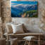 Toile, vue panoramique à couper le souffle sur les majestueuses montagnes enneigées sous un art mural-473160633