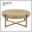 Table basse ronde ronde fabriquée à la main avec base piédestal en bois de frêne massif, table centrale moderne au fini naturel de 31,5 pouces pour le salon