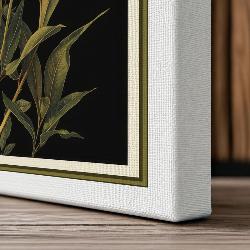 Study in Gold Botanical - Wrapped Canvas, 18x12 - 45.7 x 30.5 cm, White Border
