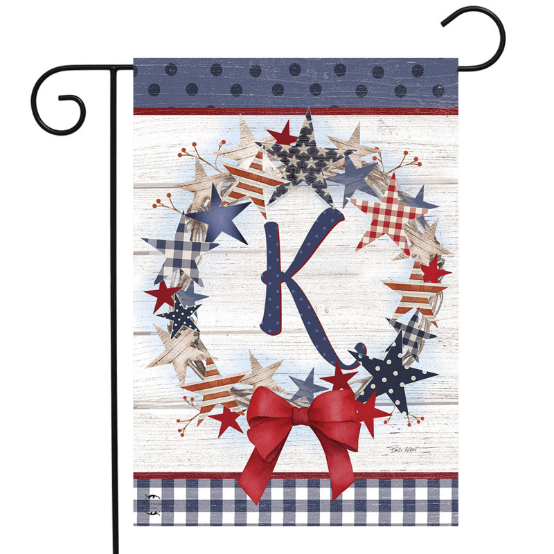 Drapeau de jardin American Wreath Monogram K