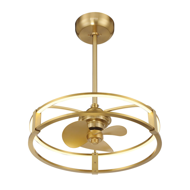 Aijalon 23" LED Fandelier in Brass with Remote Control, Brass