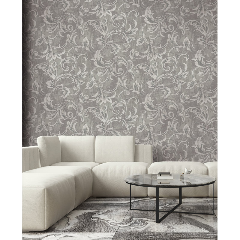 Prestwick 10m x 52.07cm Textured Metallic Finish Paste the Wall Wallpaper Roll, Grey/Silver