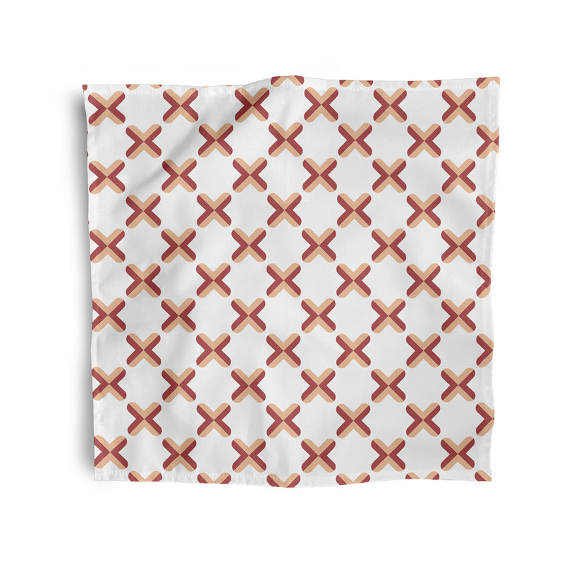 Lado Polyester Geometric Square Napkin, Orange