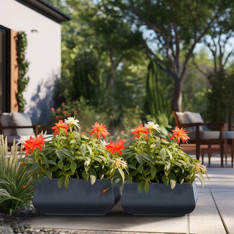 Ensemble de 2 pots à fleurs de 10 po et 7,5 po de hauteur