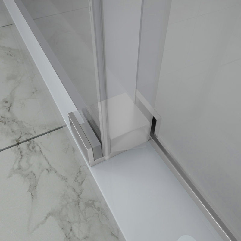 Shower Door 48" W X 76"H Single Sliding Bypass Shower Enclosure,Chrome, Chrome