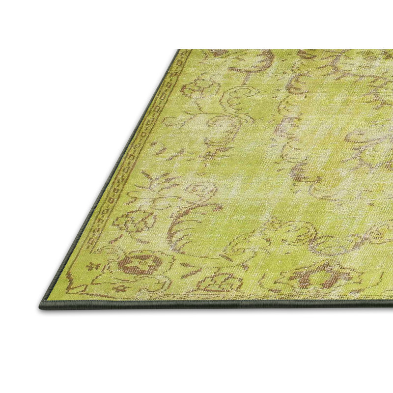 Tapis traditionnel vert clair, Rectangle 5 pi x 8 pi