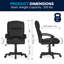  Chaise de bureau LeatherSoft à dossier moyen avec accoudoirs