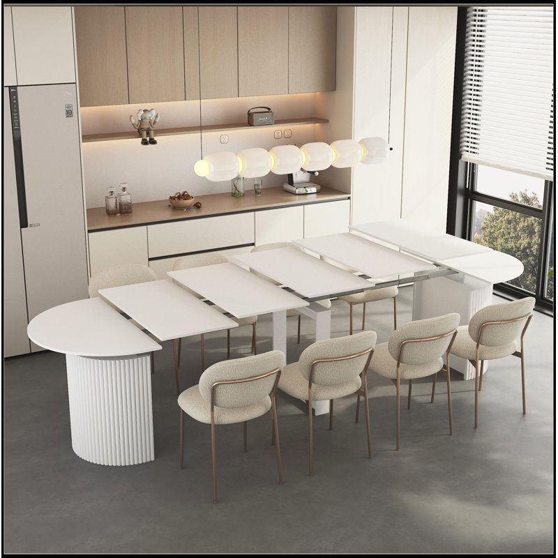 Table de salle à manger extensible pliable pour 1 10 personnes Console en bois multifonctionnelle rectangulaire extensible