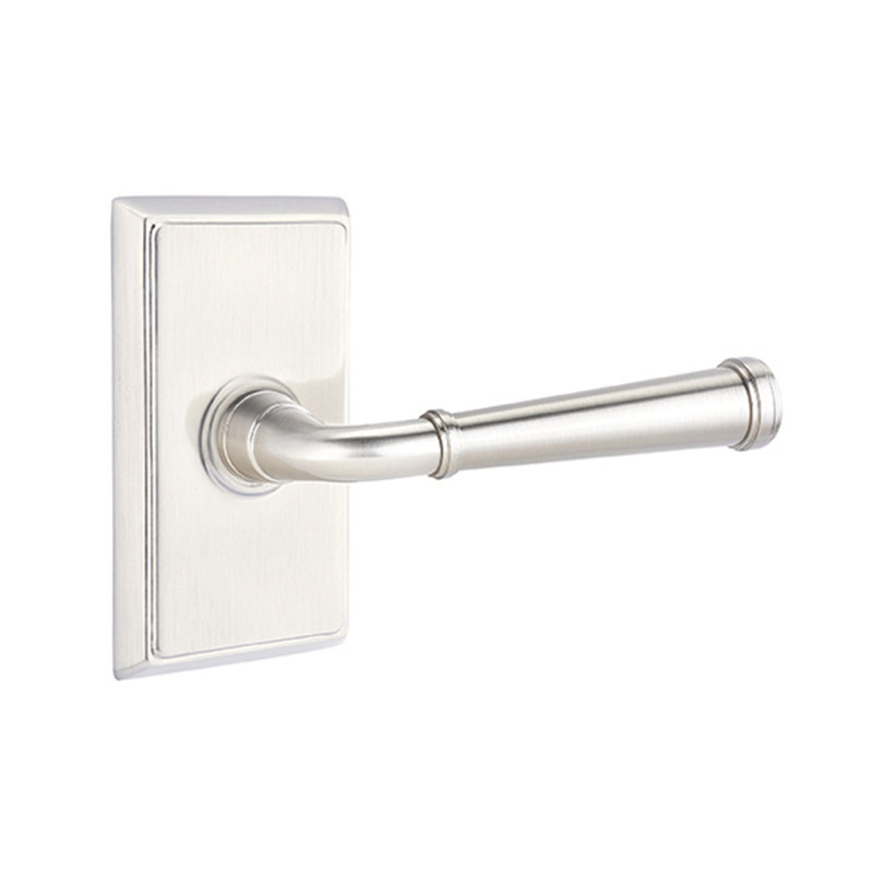 Poignée de porte avec rosette Merrimack Passage, Nickel satiné, Droite
