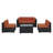 Ensemble de canapé en rotin 5 pièces avec coussins Delight-9107540