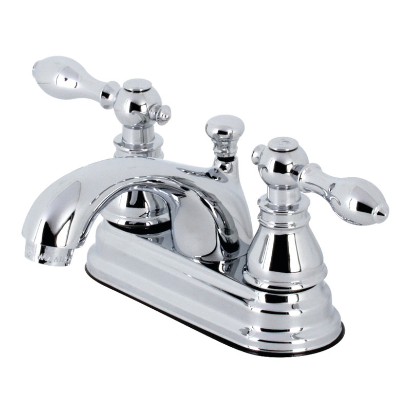 Robinet pour salle de bain avec ensemble de drain central à, Chrome poli