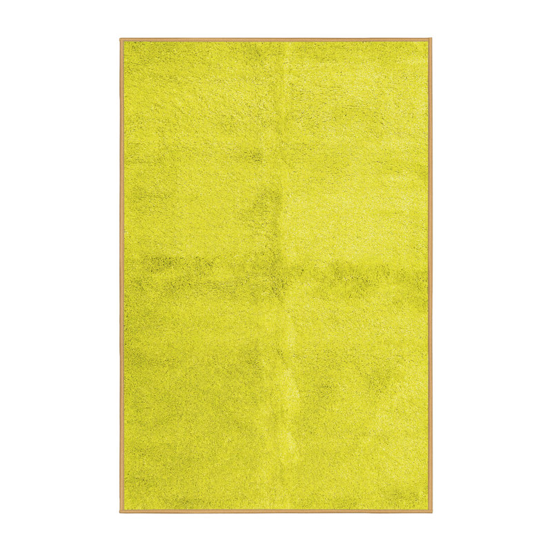 Tapis contemporains jaunes lavables à la machine 2053, Rectangle 2 pi x 3 pi
