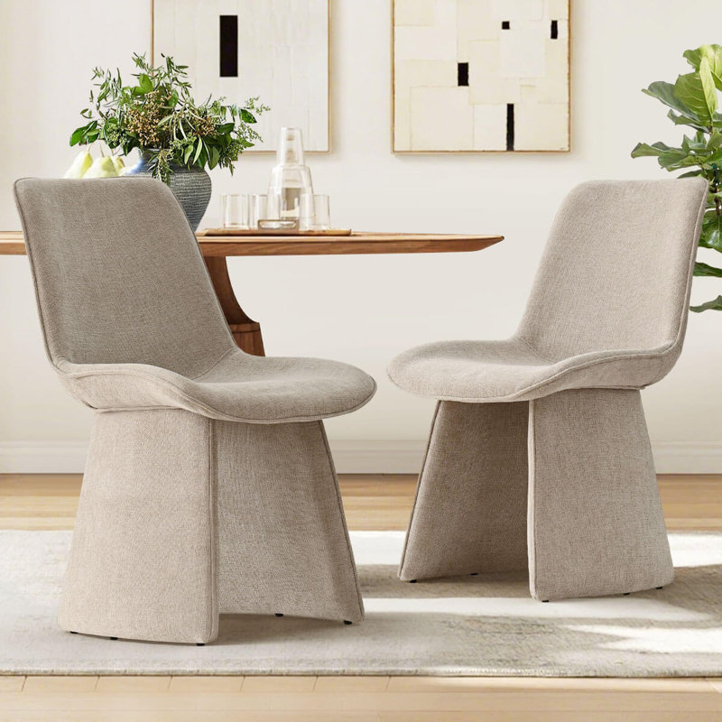 Hennigan Textured Fabric Dining Chairs, Taupe