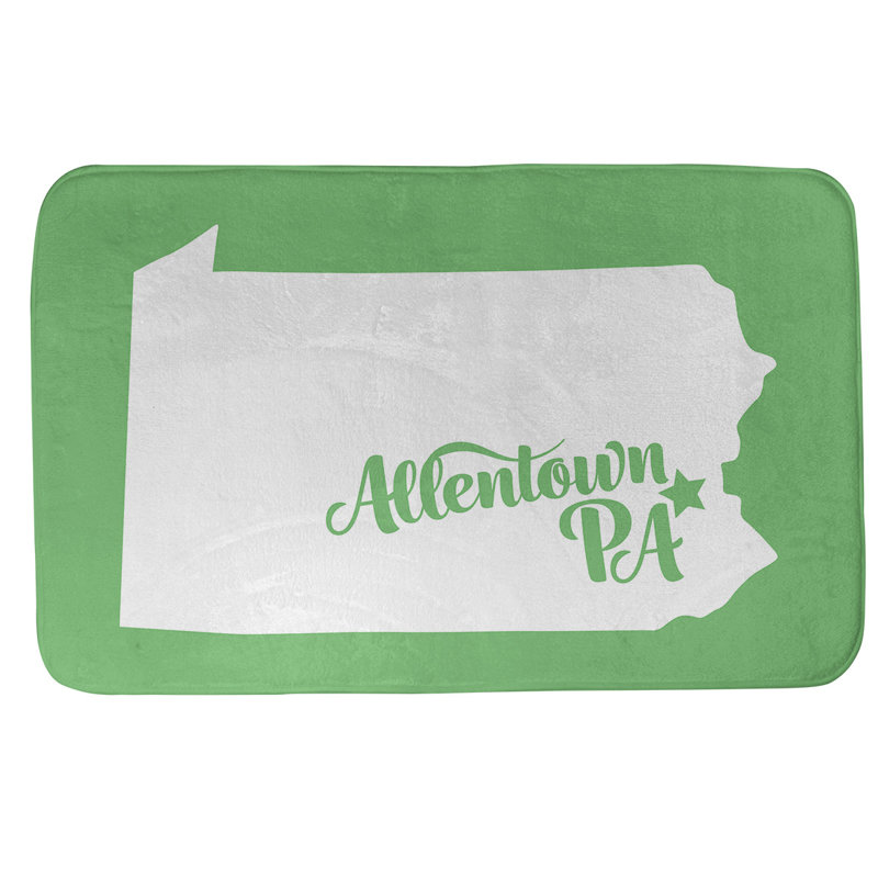 Tapis pour salle de bain allentown pennsylvanie, l 17 po x L 21 po, Vert, Allentown, Pennsylvanie