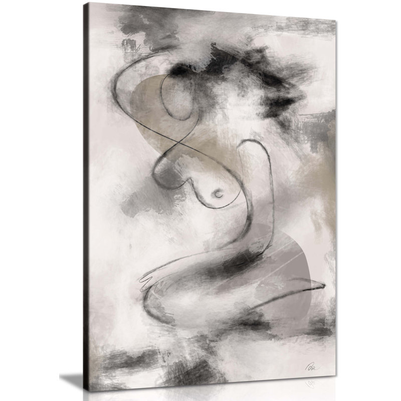 Panther Print Fine Art Prints Woman Nude Art Abstract Painting Artistic Framed Canvas Prints, Pictures For Home Walls, Bedroom, Living Room & Bathroom Decor - Wrapped Canvas Art Prints