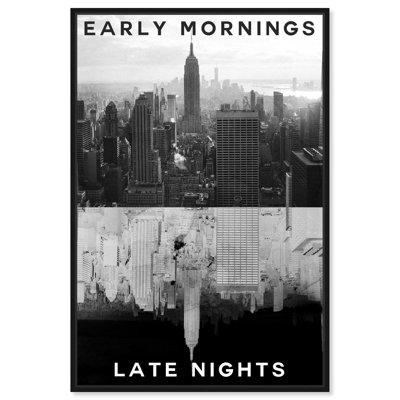 «Early Morning City», impressions sur toile en noir et blanc par Notoriart