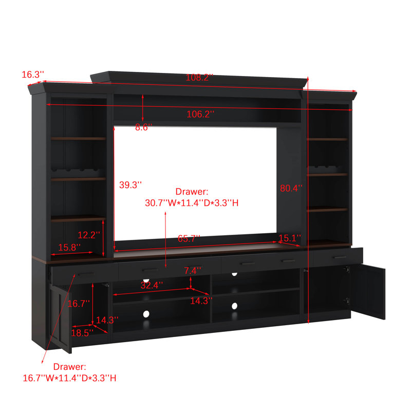 Meuble télé (non vendu, sous-ensemble de N721S000046B), Noir / brun